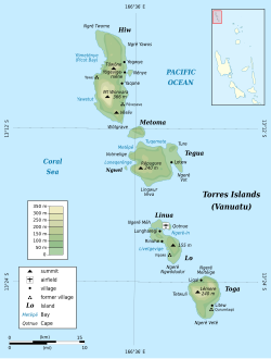 Location of Tegua in Torres Islands