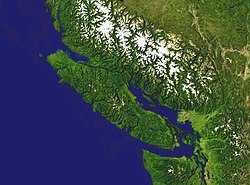 Nasa-Satellietbeeld van Vancouver-eiland