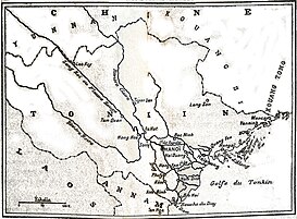 Mapa de Tonkín a principios del siglo XX.