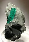 Muzo emerald on calcite 5.3 cm × 3 cm × 3 cm (2.1 in × 1.2 in × 1.2 in)