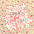 LONDON post town map