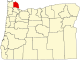 State map highlighting Columbia County