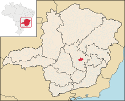 Localização de Jaboticatubas em Minas Gerais