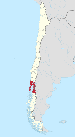 Map of Los Lagos Region