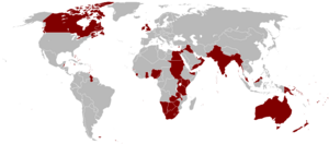 Map of the world indicating the extent of the British Empire