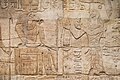 Taharqa and the gods of Gematen (the Temple of Kawa). He makes an offering to the ram-headed god Amun-Re. Kawa shrine.[63]