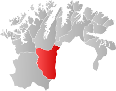 Lage der Kommune in der Provinz Finnmark