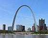 The Gateway Arch with the Saint Louis skyline in the background