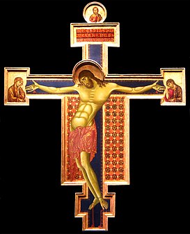 Cimabue, Triumphkreuz für San Domenico in Arezzo, Tempera-Farbe und Gold auf Holz, 1268–1271, San Domenico, Arezzo