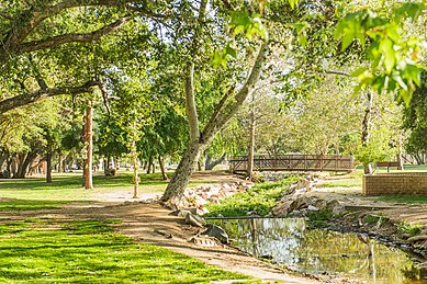 A portion of the disc golf course at Kit Carson Park.