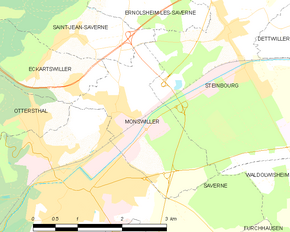 Poziția localității Monswiller