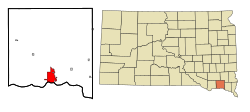 Location in Yankton County and the state of South Dakota