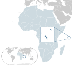 Lokasion ti  Seychelles  (nangisit nga asul) – idiay Aprika  (napusasaw nga asul ken nangisit a kolor dapo) – idiay the Kappon ti Aprika  (napusasaw nga asul)