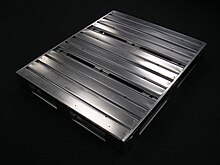 A galvanized steel pallet