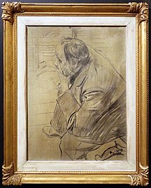 Portrait d'Edgar Degas (vers 1885-1890), fusain, Ferrare, musée Giovanni Boldini.