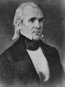 Dagerotipo de prezidento Polk, farita de Mathew Brady aŭ John Plumbe