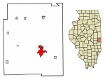 Location of Paris in Edgar County, Illinois.