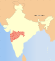 Thumbnail map of India with Maharashtra highlighted