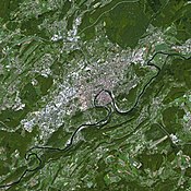 Besançon vue par le satellite Spot