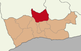 Map showing Savur District in Mardin Province