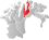 Lebesby markert med rødt på fylkeskartet
