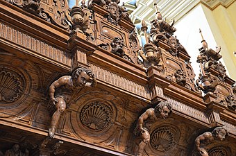 Upper detail of the choir stalls