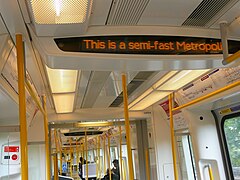 Handrails on a London Underground S Stock train