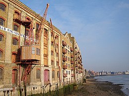 King Henry's Wharves, typical London wharves converted to apartments