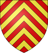 Blason avec des chevrons rouges sur fond jaune