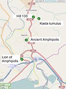 Plan de situation du site d'Amphipolis.