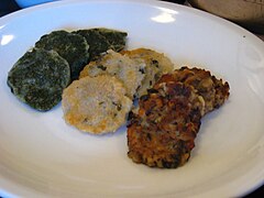 Samsaek jeon (삼색전); any three different colored jeon are referred to as such