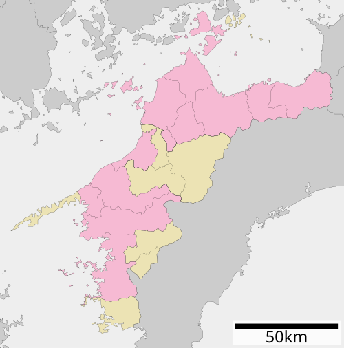 四国八十八箇所の位置（愛媛県内）