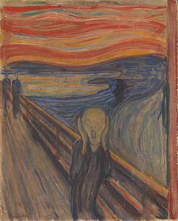 《吶喊》（挪威文：Skrik） 孟克（Edvard Munch），1893 年