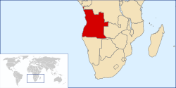 葡属西非位置图(含安哥拉与喀丙达)