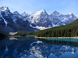 Moraine Lake, og Valley of the Ten Peaks, Banff National Park, Alberta, Canada