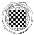 Coat of arms of Croatia used in 1527 as part of a seal on the Cetingrad Charter