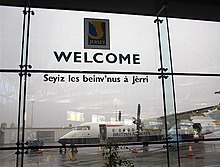 Panneau à l'aéroport de Jersey