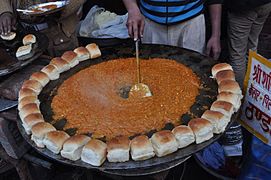 Un stand de pav bhaji à Chandni Chowk (Delhi).