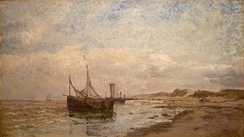 Sur la côte de la Mer du Nord, (1887) 53 x 91 cm.