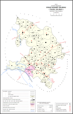 Map showing Baras (#892) in Dalmau CD block