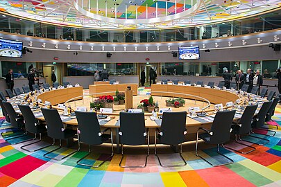 Main meeting room featuring colour compositions designed by Georges Meurant