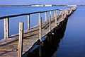 900 m lange Fußgängerbrücke in Patok, Albanien