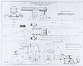 Drawing of carriage for Dutch 12 cm rifled bronze breechloader on flat keel barge (uitlegger).