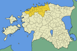 Localização de Aegviidu na Estônia.