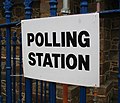 A polling station sign in the 2008 Jersey general election