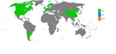 Land hvor Leo (grønt) er mye brukt