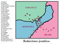 Localização dos Sete Povos (área em rosa).