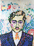 Robert Delaunay, 1906, Portrait de Metzinger, oil on canvas, 55 x 43 cm