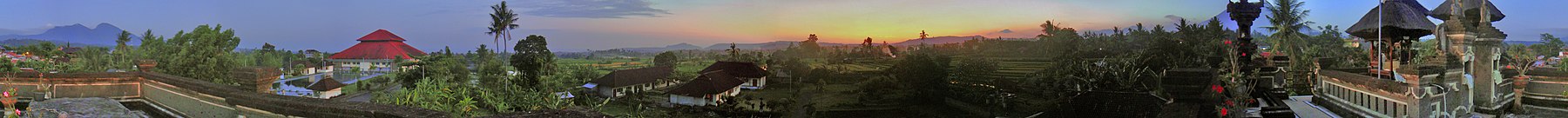 Panorama of city Amlapura in the afternoon