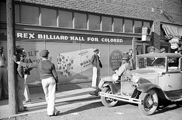 Billiard Hall "for colored" only (Memphis, 1939)